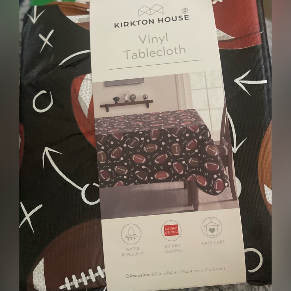 Kirkton House Football Vinyl Tablecloth 60” x 84” Oblong